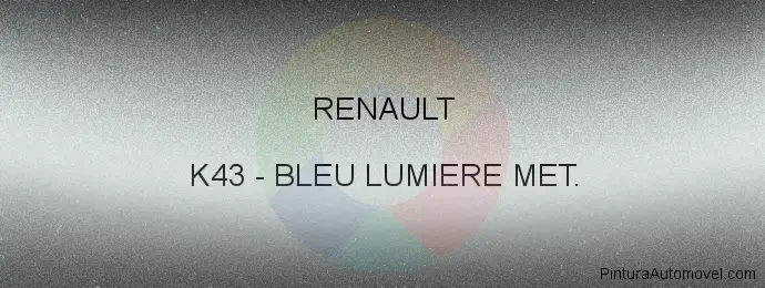 Pintura Renault K43 Bleu Lumiere Met.