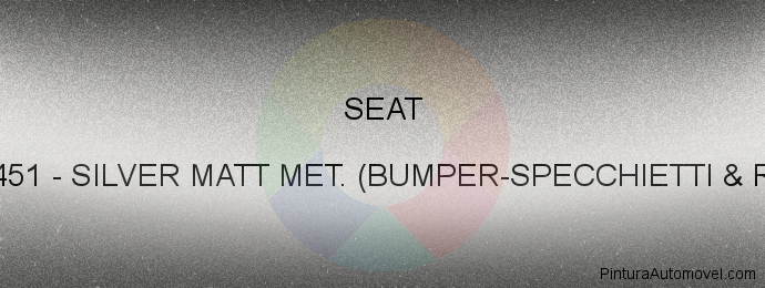 Pintura Seat BU0451 Silver Matt Met. (bumper-specchietti & Rims)