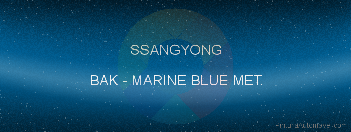 Pintura Ssangyong BAK Marine Blue Met.