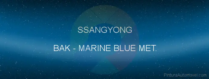 Pintura Ssangyong BAK Marine Blue Met.