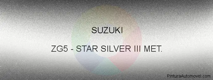 Pintura Suzuki ZG5 Star Silver Iii Met.