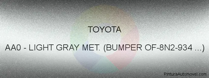 Pintura Toyota AA0 Light Gray Met. (bumper Of-8n2-934 ...)