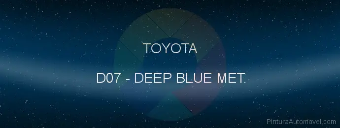 Pintura Toyota D07 Deep Blue Met.