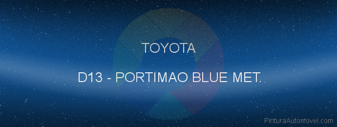 Pintura Toyota D13 Portimao Blue Met.