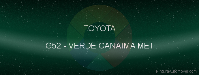 Pintura Toyota G52 Verde Canaima Met