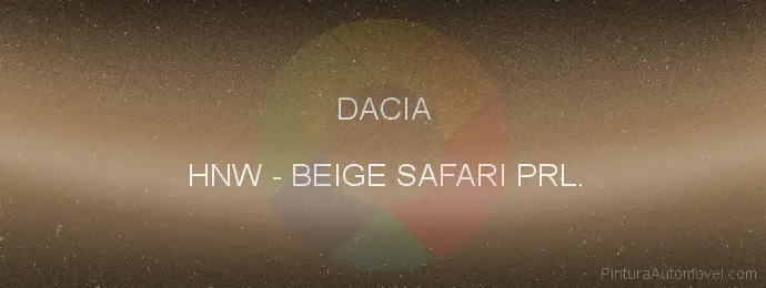 Pintura Dacia HNW Beige Safari Prl.